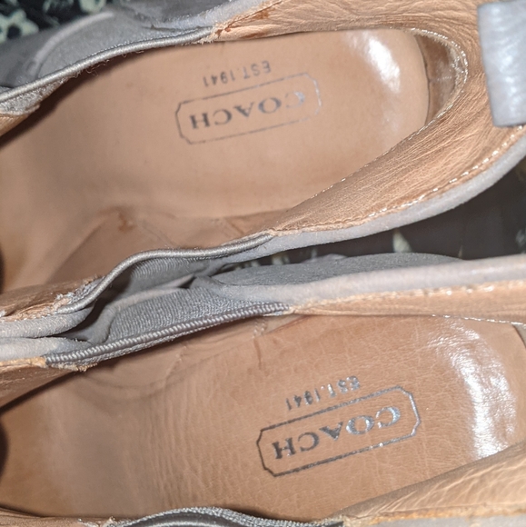 Coach Farah Taupe Soft Leather Booties Women's Size 8 - Picture 5 of 7